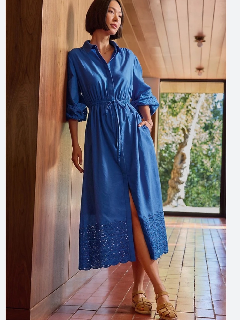 Evereve Addison Royal Blue Eyelet Dress